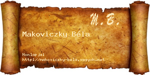 Makoviczky Béla névjegykártya