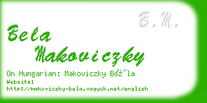bela makoviczky business card